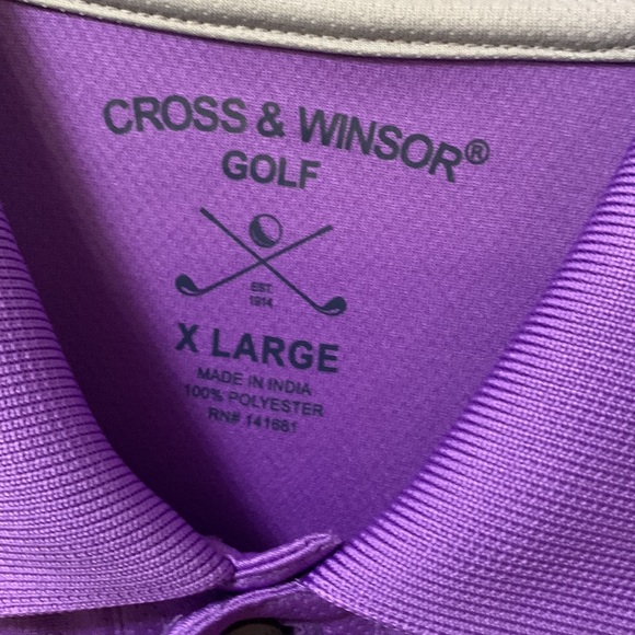 Men’s Cross & Winsor Golf XL Polo Purple - Picture 5 of 5